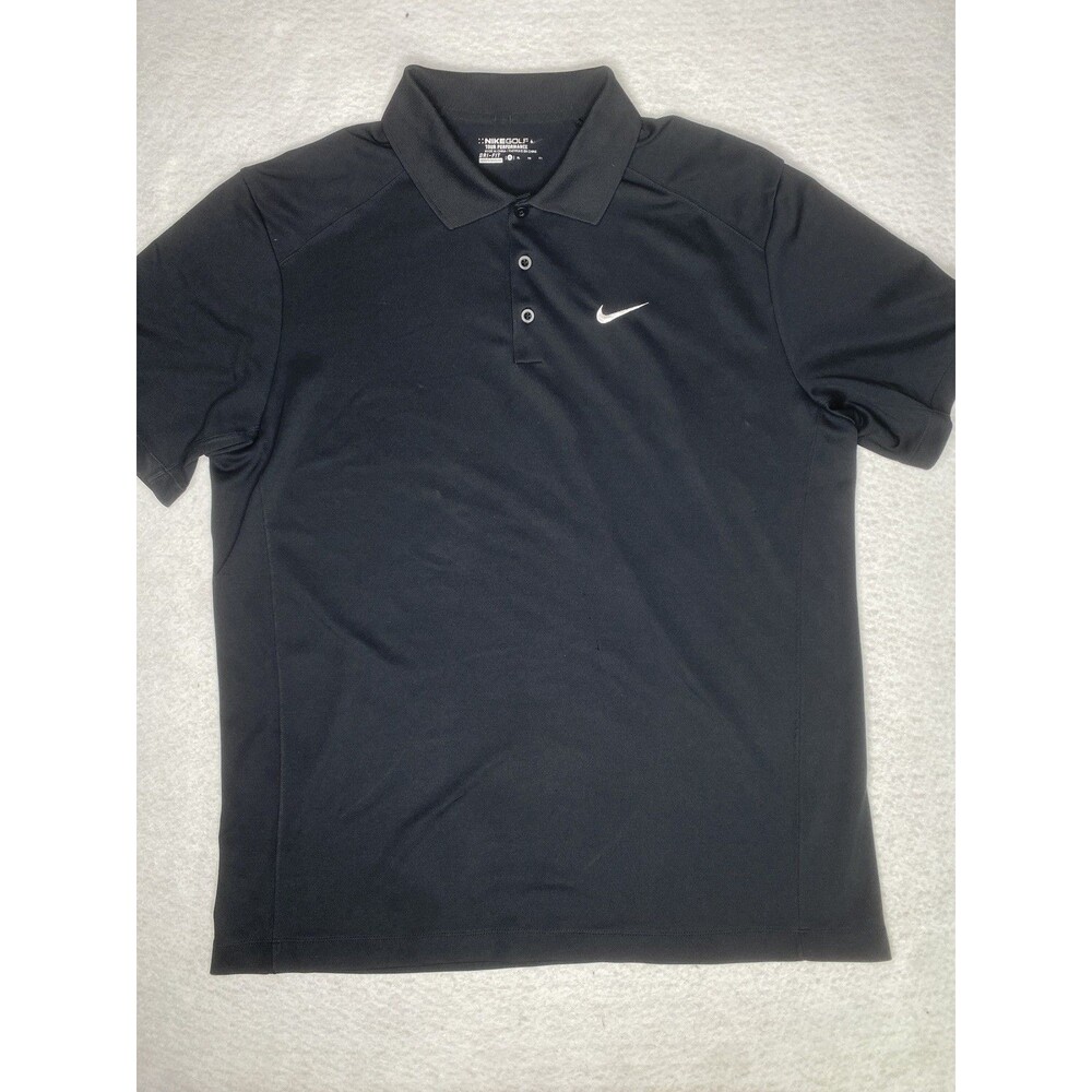Nike Men's Polo Shirt XLarge Black Golf Dri-FIT Performance Tagless Knit Sports